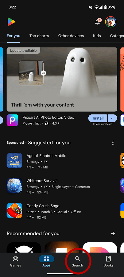 Tutorial de RDP no Android, busca
