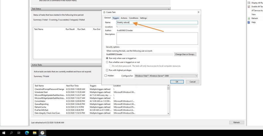 Create Task dialog with task name field filled